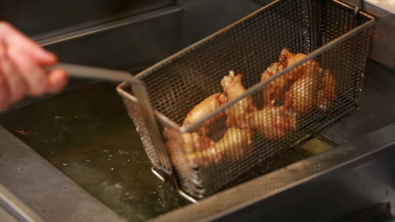 Wings in a Deep Fryer