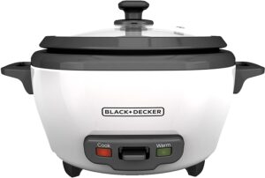 BLACK+DECKER Rice Cooker, 6-cup, White