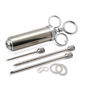 Grill Bump Meat Injector Syringe Kit with 3 Professional Marinade Injector Needles for BBQ Grill Smoker,