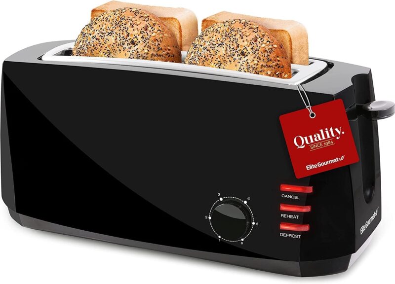 ELITE GOURMET 4 SLICE Long Slot Toaster