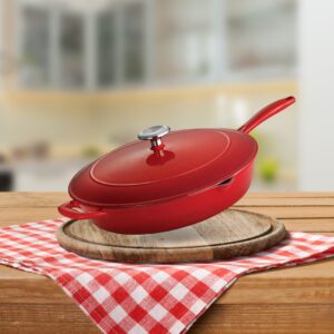 Tramontina Enameled Cast Iron Covered Skillet (12-Inch)