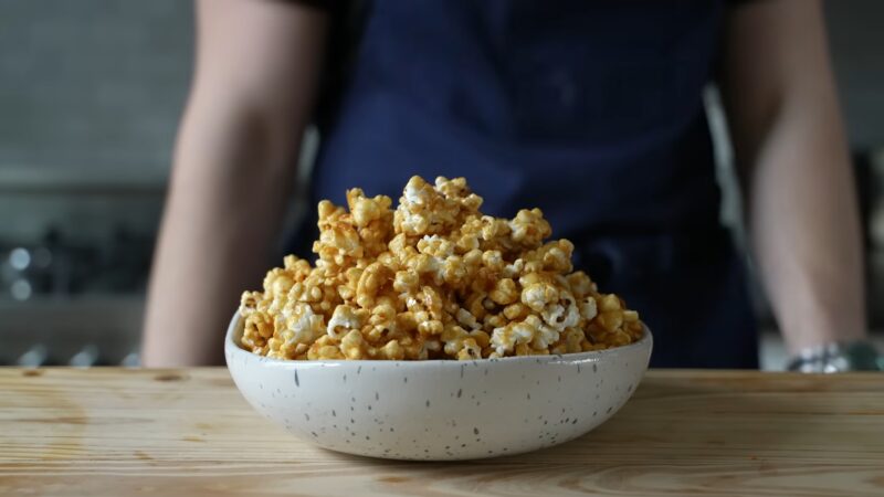 Flavored and plain popcorn