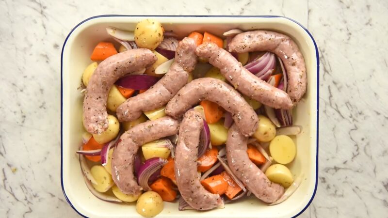Preparing Sausages For Baking