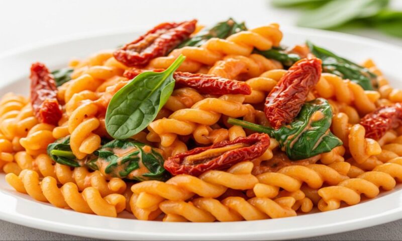 Creamy Sun-Dried Tomato and Spinach Pasta